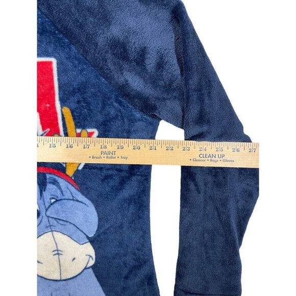Disney Long Sleeve Sleepwear Women's Size XL Eeyore "Bah Humbug" Blue Fleece - Picture 6 of 8
